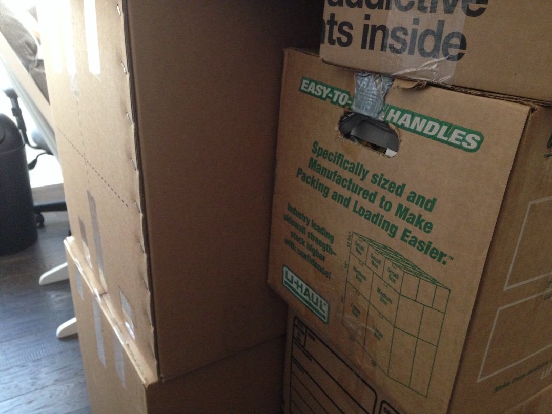 Image of stacks of moving boxes