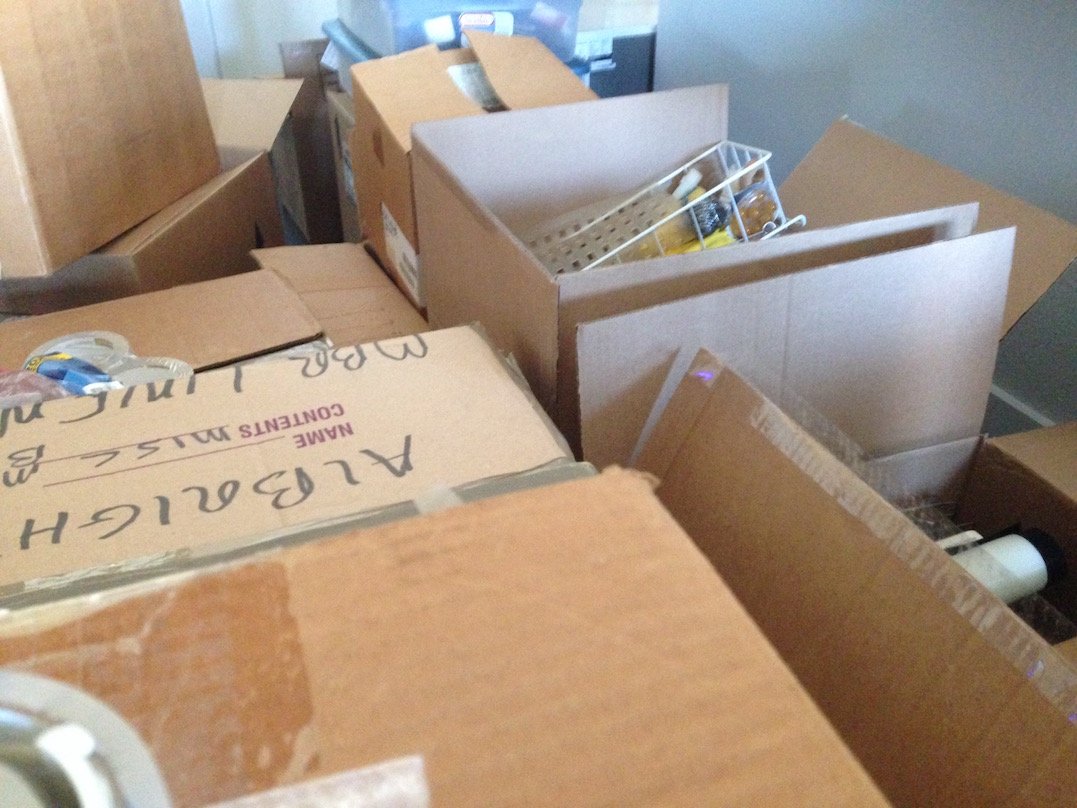 Image of stacks of moving boxes